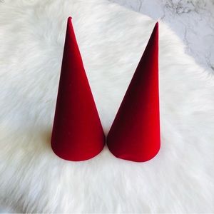 Red Christmas Decor Trees 2 pc